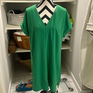 Midi green shift dress L